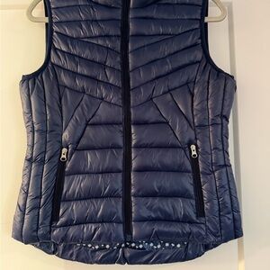 Classic Metric Knits Navy Quilted Vest for Women Size M